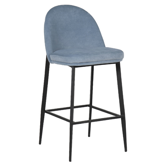 Valente Velvet Bar Stool With Metal Legs In Blue Furniture in Fashion