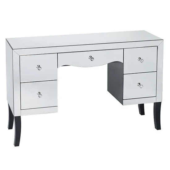 Valentia Mirrored Dressing Table In Silver