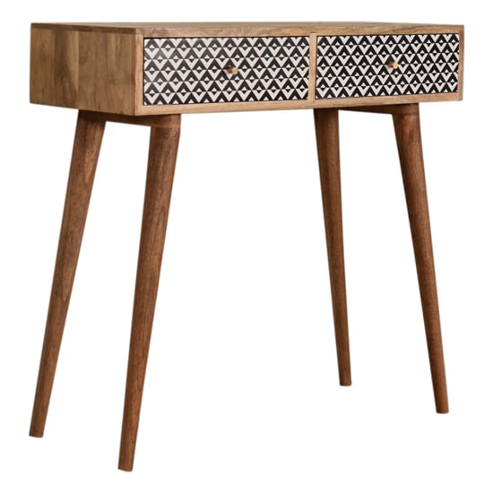 Valentina Wooden Console Table In Oak Ish With 2 Drawers_1