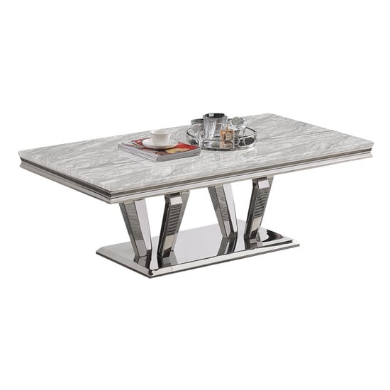 Valentino Grey Marble Coffee Table With Silver Steel Legs_2