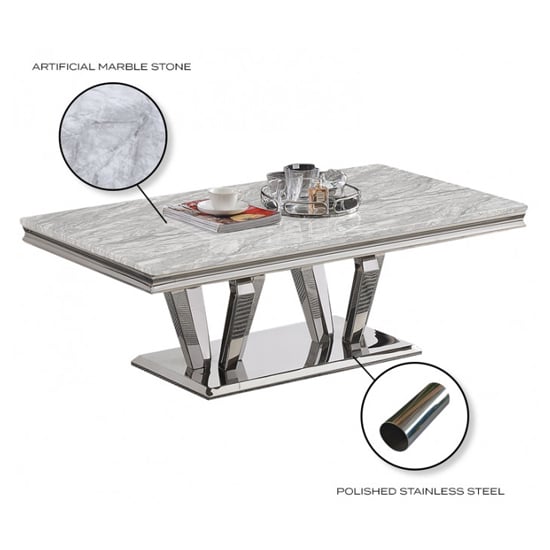 Valentino Grey Marble Coffee Table With Silver Steel Legs_4