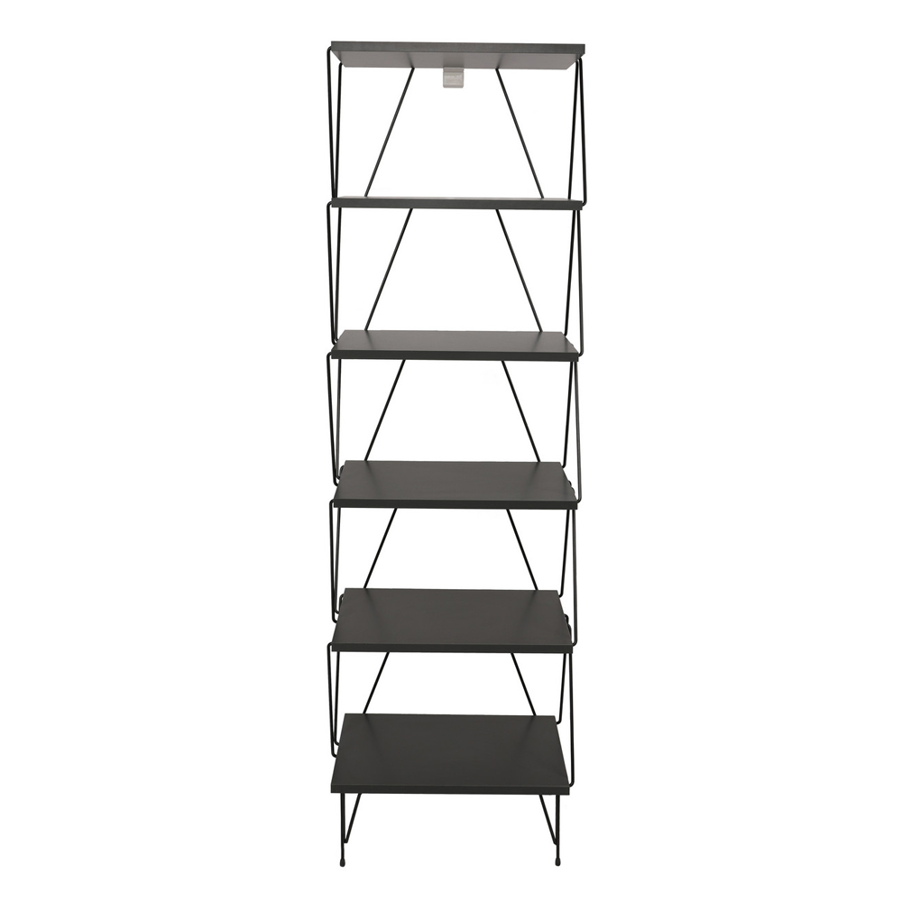 Valenza Wooden Bookcase With 5 Shelves In Anthracite