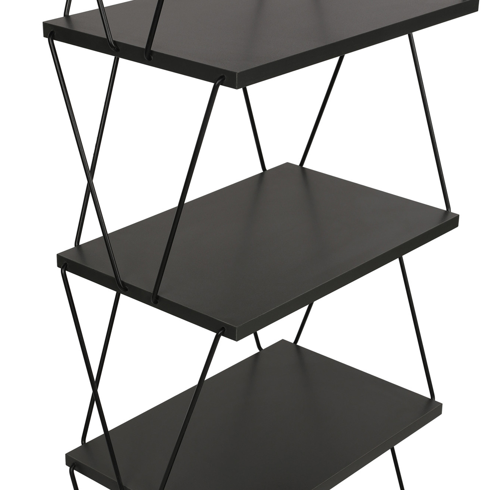 Valenza Wooden Bookcase With 5 Shelves In Anthracite