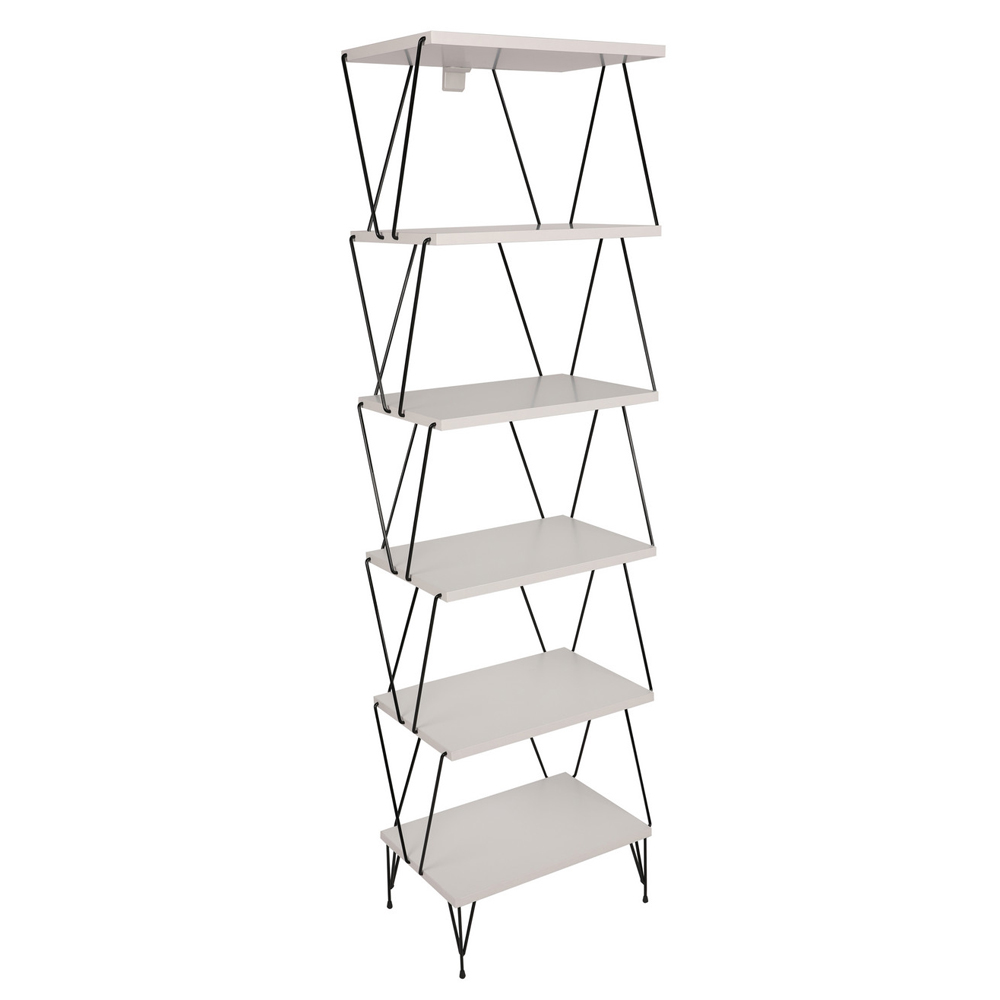Valenza Wooden Bookcase With 5 Shelves In White