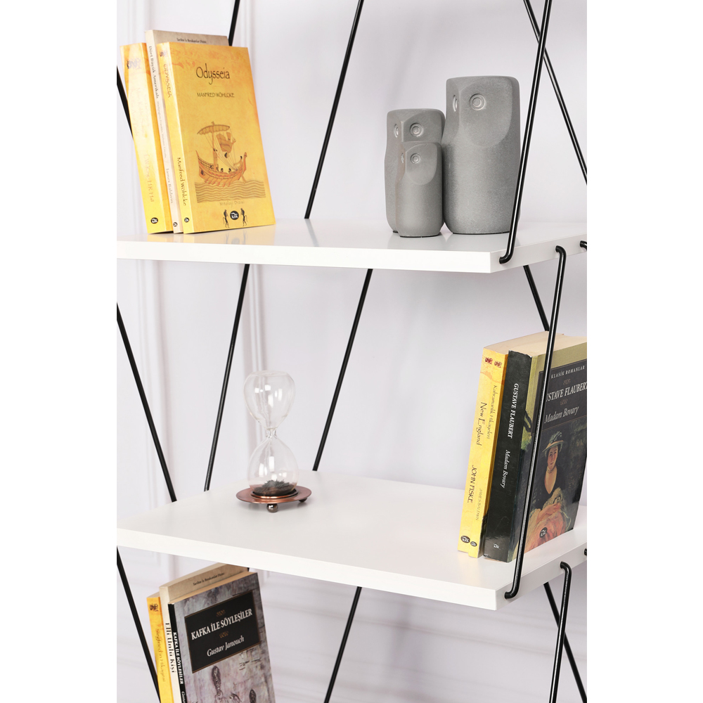 Valenza Wooden Bookcase With 5 Shelves In White