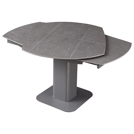 Valera Swivel Extending Ceramic Dining Table In Dark Grey_2