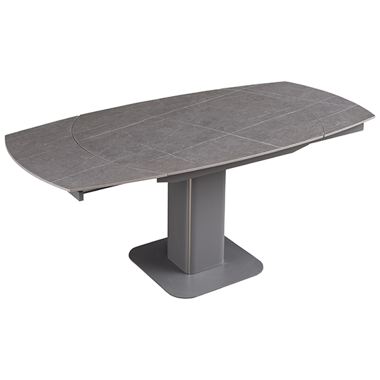 Valera Swivel Extending Ceramic Dining Table In Dark Grey_3