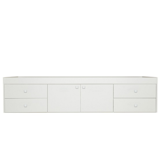 Valerie Single Bed In White With 2 Doors And 4 Drawers_3