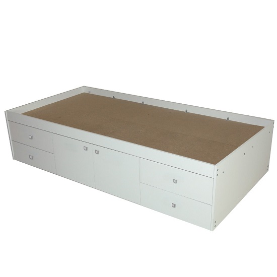Valerie Single Bed In White With 2 Doors And 4 Drawers_4