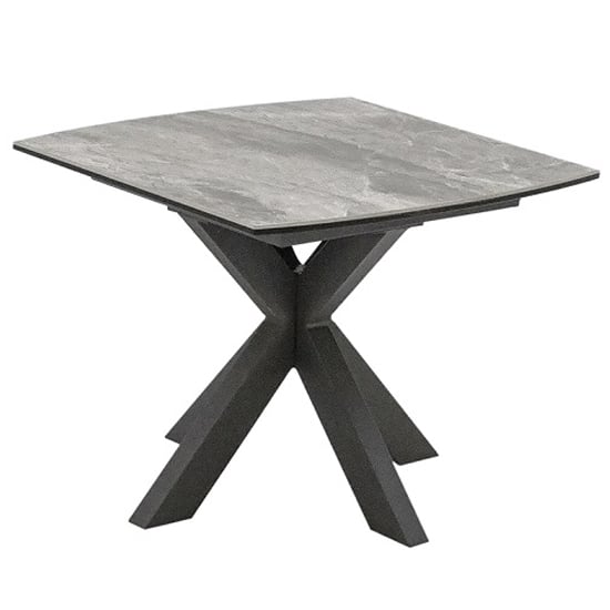 Read more about Valerio ceramic top lamp table with black metal base in grey