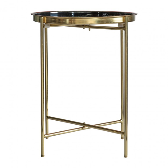 Valessa Round Metal Side Table In Black And Gold_3