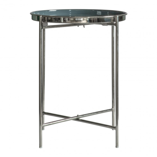 Valessa Round Metal Side Table In Dark Grey And Silver_3