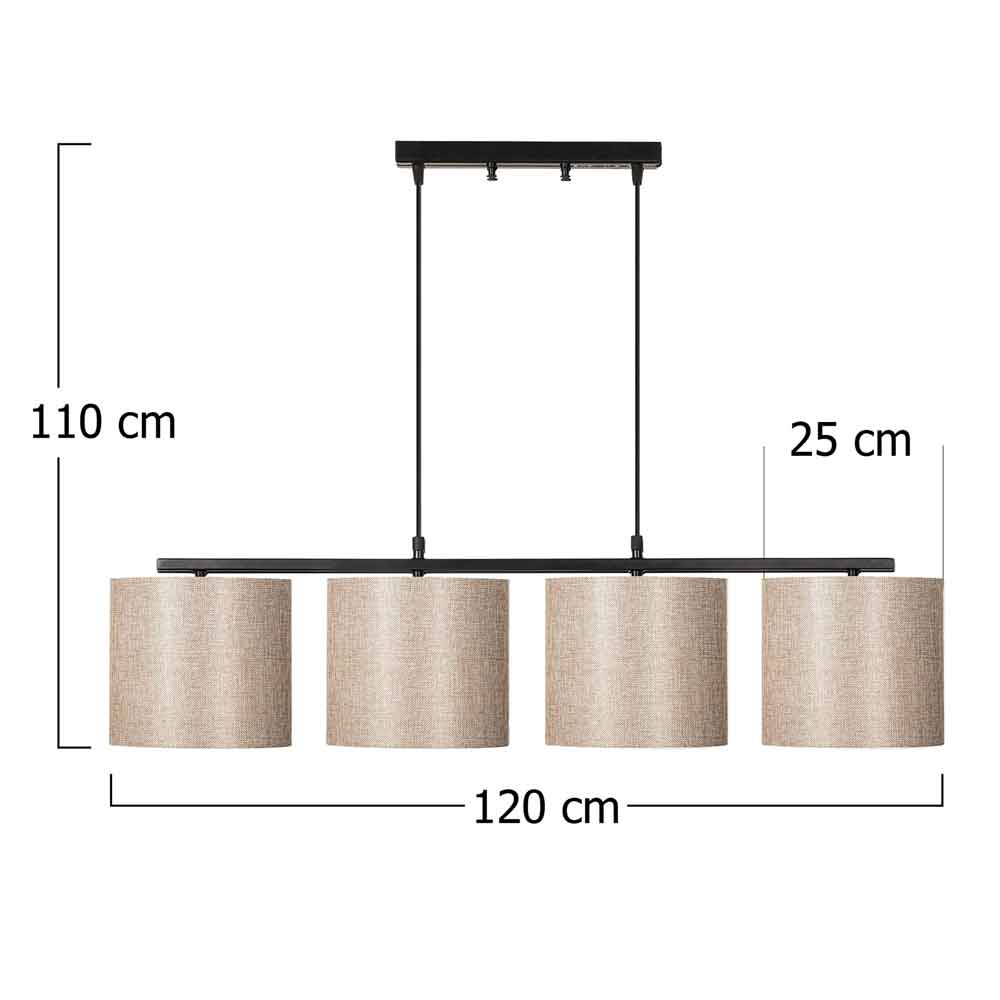 Valiz Metal Ceiling Pendant Light in Black and Cream