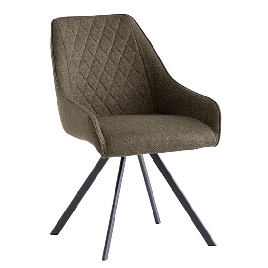 Product photograph of Valko Fabric Dining Chair Swivel In Olive from Furniture in Fashion