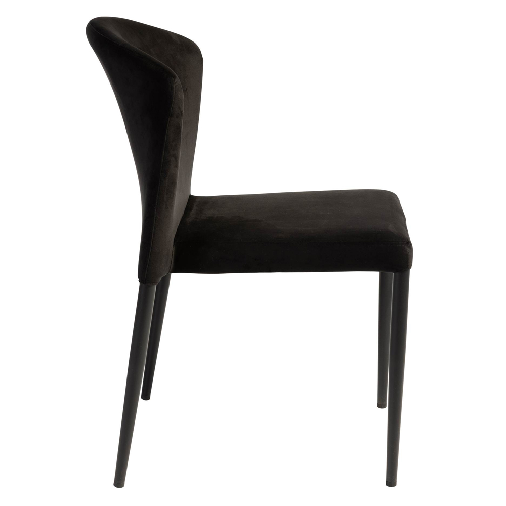 Vallejo Outdoor Velvet Stacking Side Chairs In Black