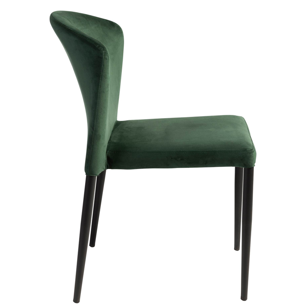 Vallejo Outdoor Velvet Stacking Side Chairs In Dark Green