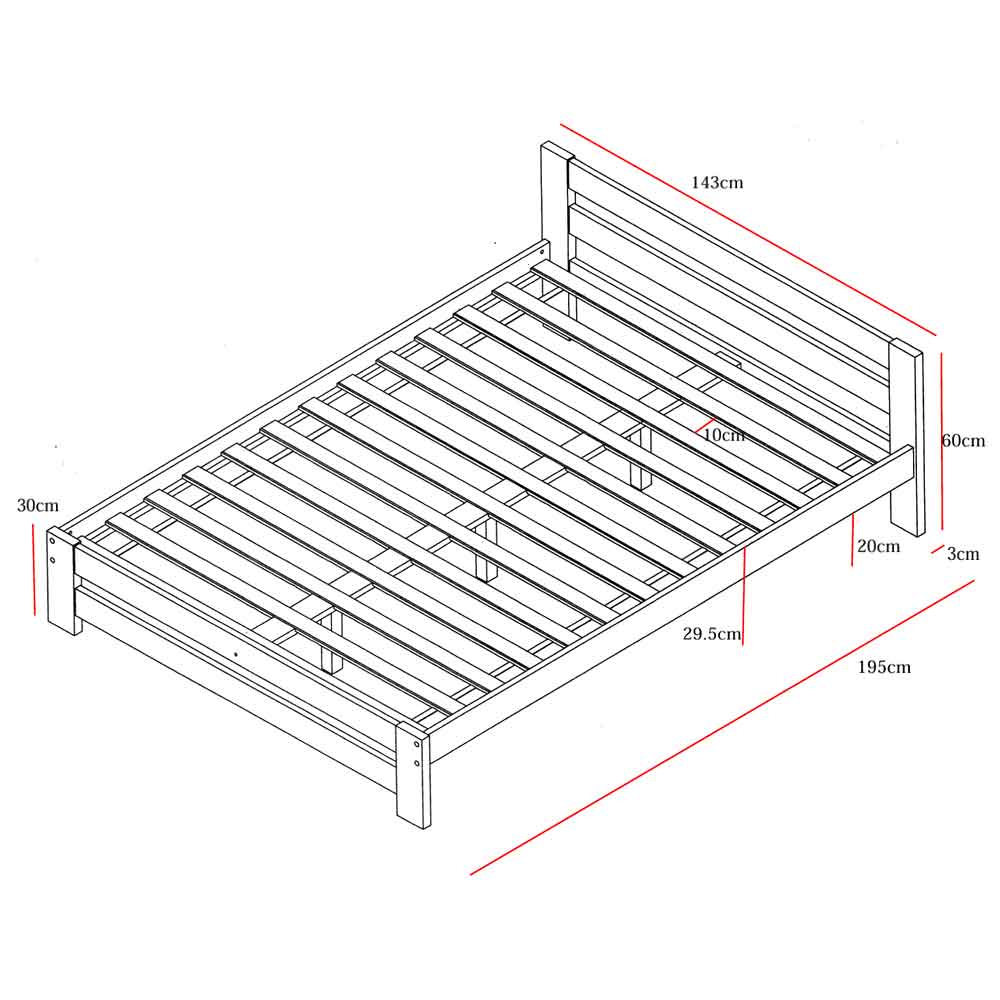 Vallejo Wooden Double Bed In White