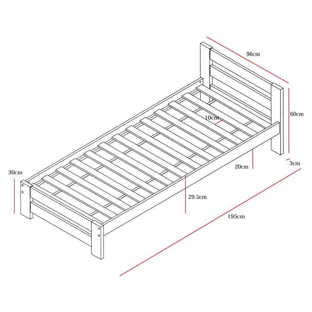 Vallejo Wooden Single Bed In White