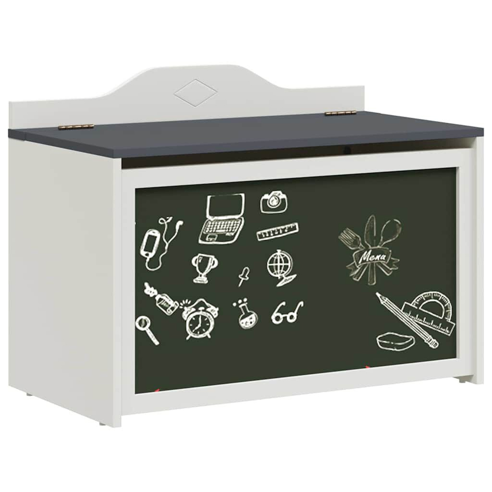 Vallejo Wooden Storage Box In White And Grey