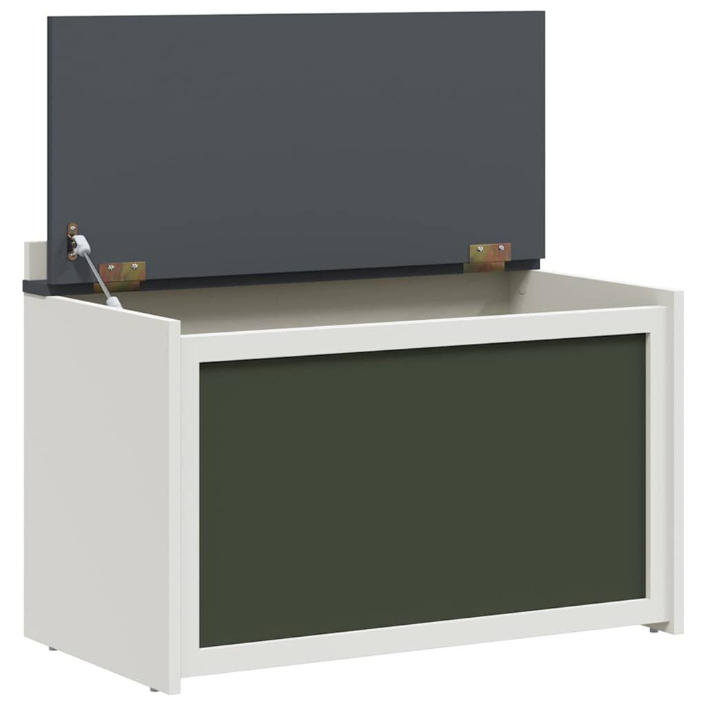 Vallejo Wooden Storage Box In White And Grey