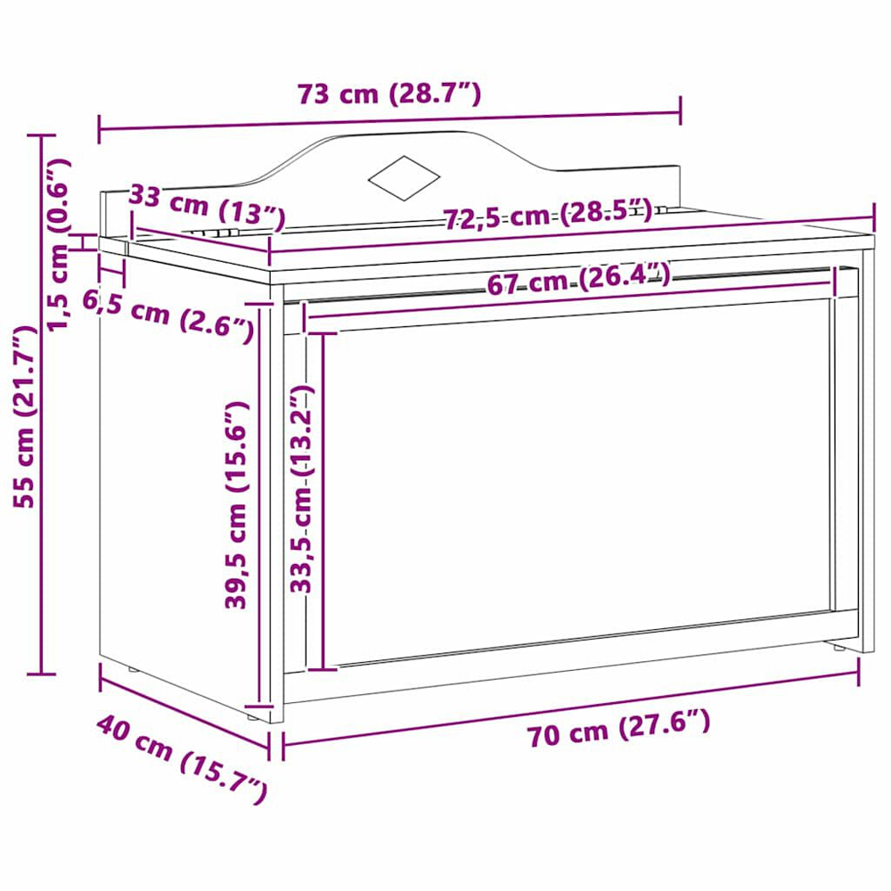Vallejo Wooden Storage Box In White And Grey