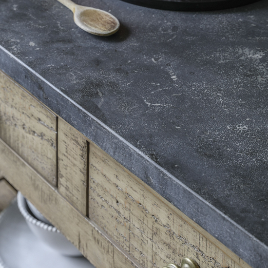 Valletta Marble Top Kitchen Island With 2 Drawers In Natural