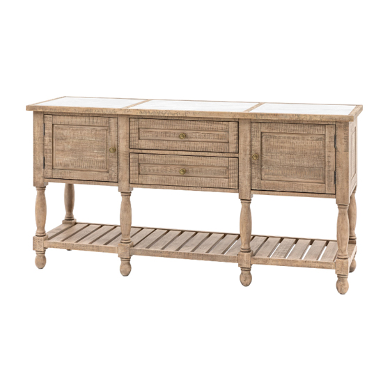 Valletta Marble Top Sideboard 2 Doors 2 Drawers In Natural