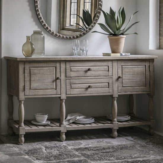 Product photograph of Valletta Marble Top Sideboard 2 Doors 2 Drawers In Natural from Furniture in Fashion