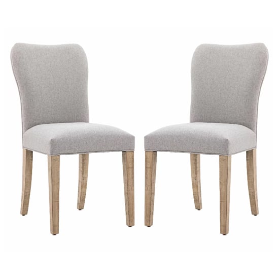 Valletta Natural Fabric Dining Chairs In Pair