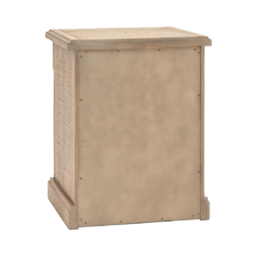 Valletta Wooden Bedside Cabinet With 3 Drawers In Natural