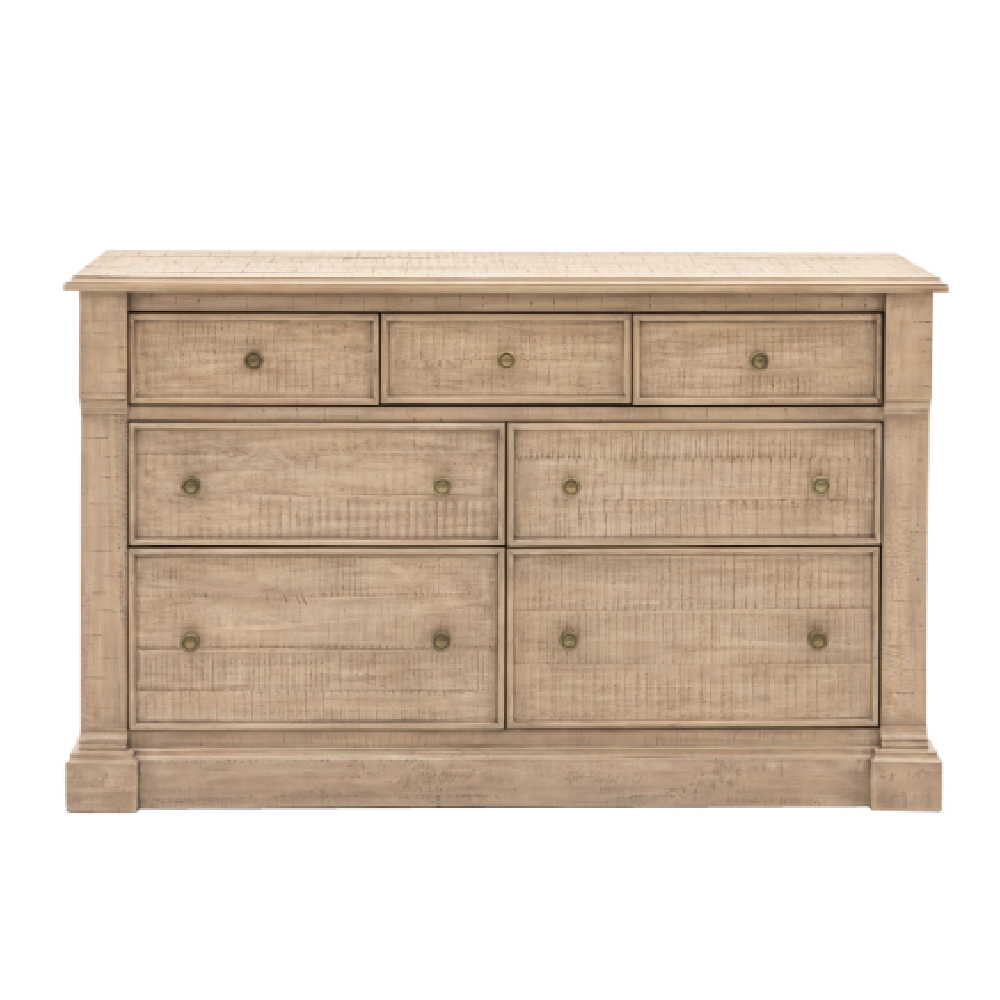 Valletta Wooden Chest Of 7 Drawers In Natural