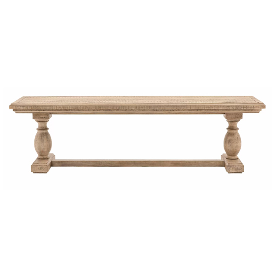 Valletta Wooden Dining Bench In Natural