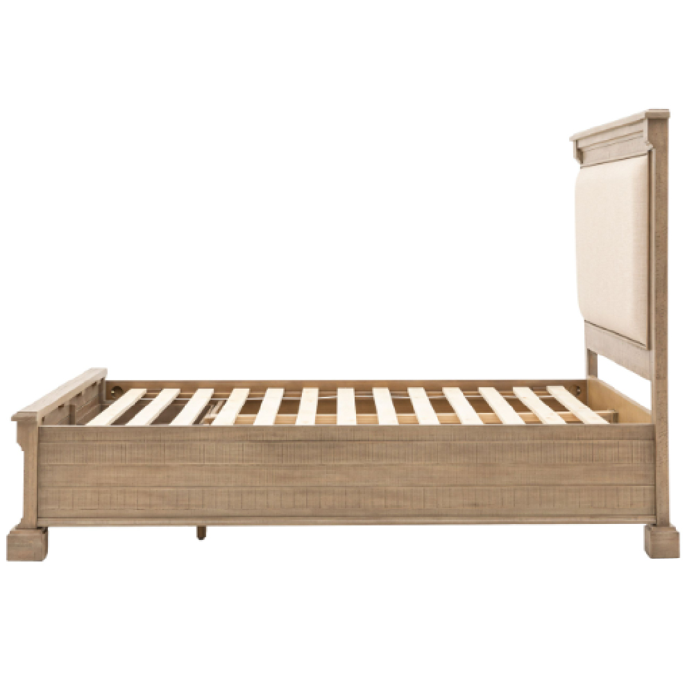 Valletta Wooden King Size Bed With 2 Drawers In Natural