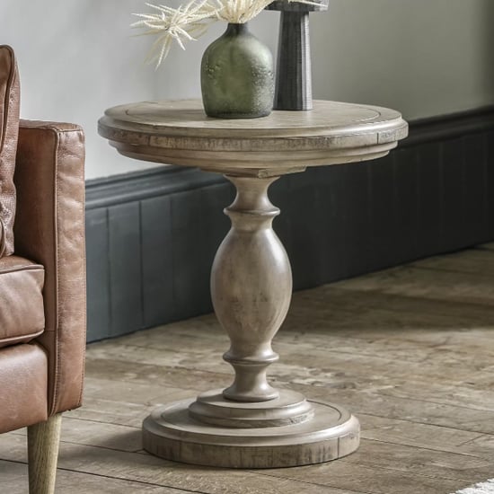Read more about Valletta wooden side table round in natural
