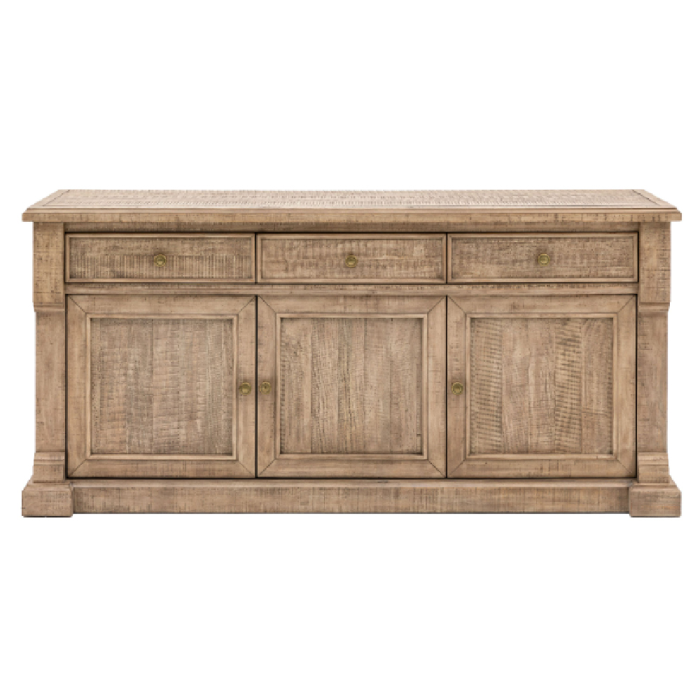 Valletta Wooden Sideboard With 3 Doors 3 Drawers In Natural