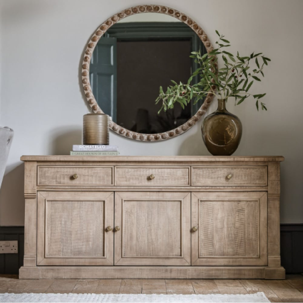 Valletta Wooden Sideboard With 3 Doors 3 Drawers In Natural