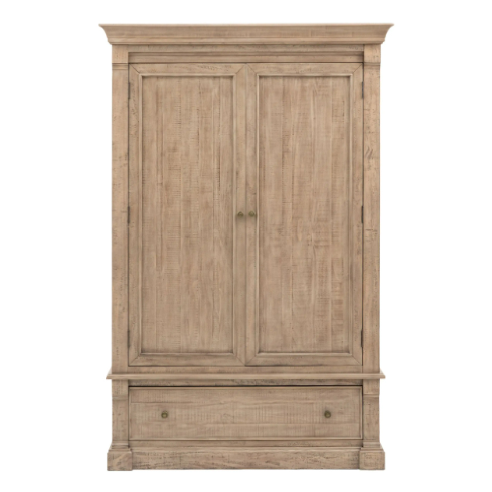 Valletta Wooden Wardrobe With 2 Doors 1 Drawer In Natural