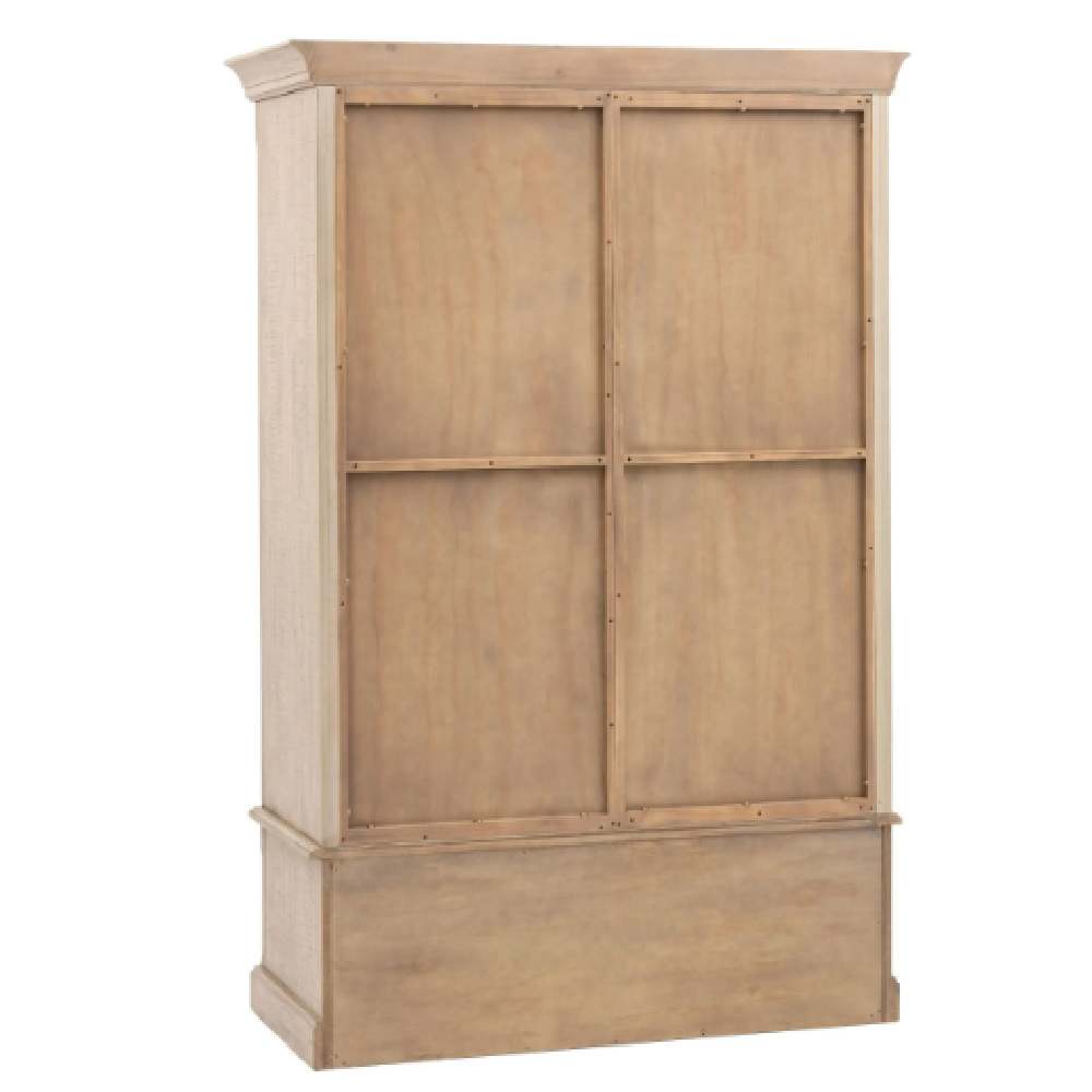 Valletta Wooden Wardrobe With 2 Doors 1 Drawer In Natural