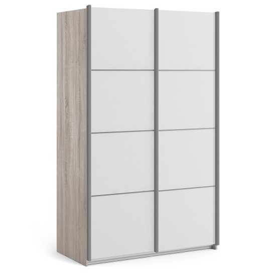 Valona Wooden Sliding Wardrobe With 2 Doors In Oak And White