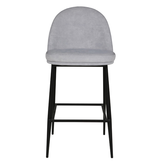 Valont Fabric Bar Stool In Light Grey With Black Legs_2