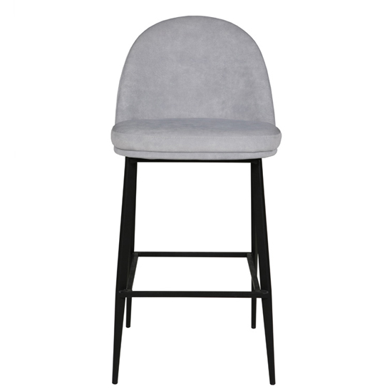 Valente Velvet Bar Stool With Metal Legs In Light Grey Furniture in Fashion