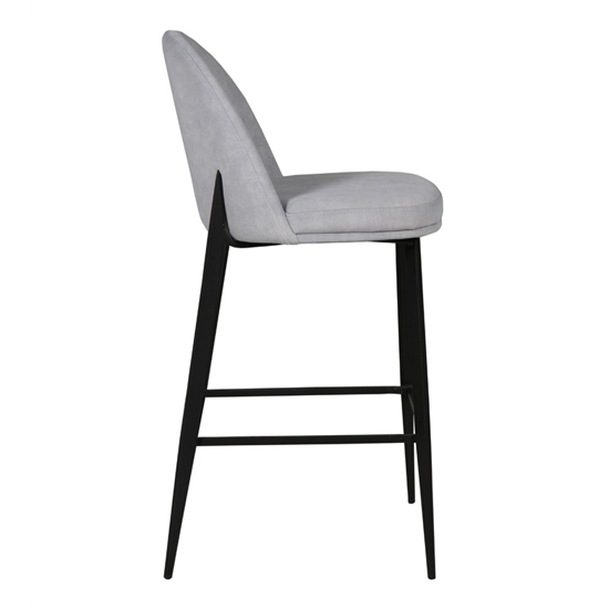 Valont Fabric Bar Stool In Light Grey With Black Legs_3