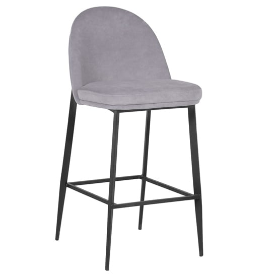 Valont Fabric Bar Stool In Light Grey With Black Legs_1