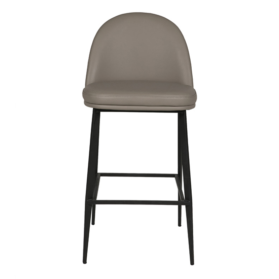Valont Faux Leather Bar Stool In Grey With Black Legs_2