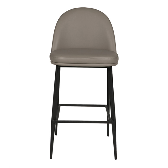 Valont Faux Leather Bar Stool In Grey With Black Legs | Furniture in ...