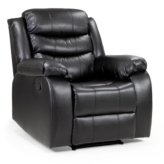 Photo of Valor faux leather recliner armchair in black