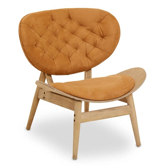 Read more about Valparaiso velvet accent chair in dijon with button details