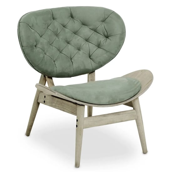 Photo of Valparaiso velvet accent chair in green with button details