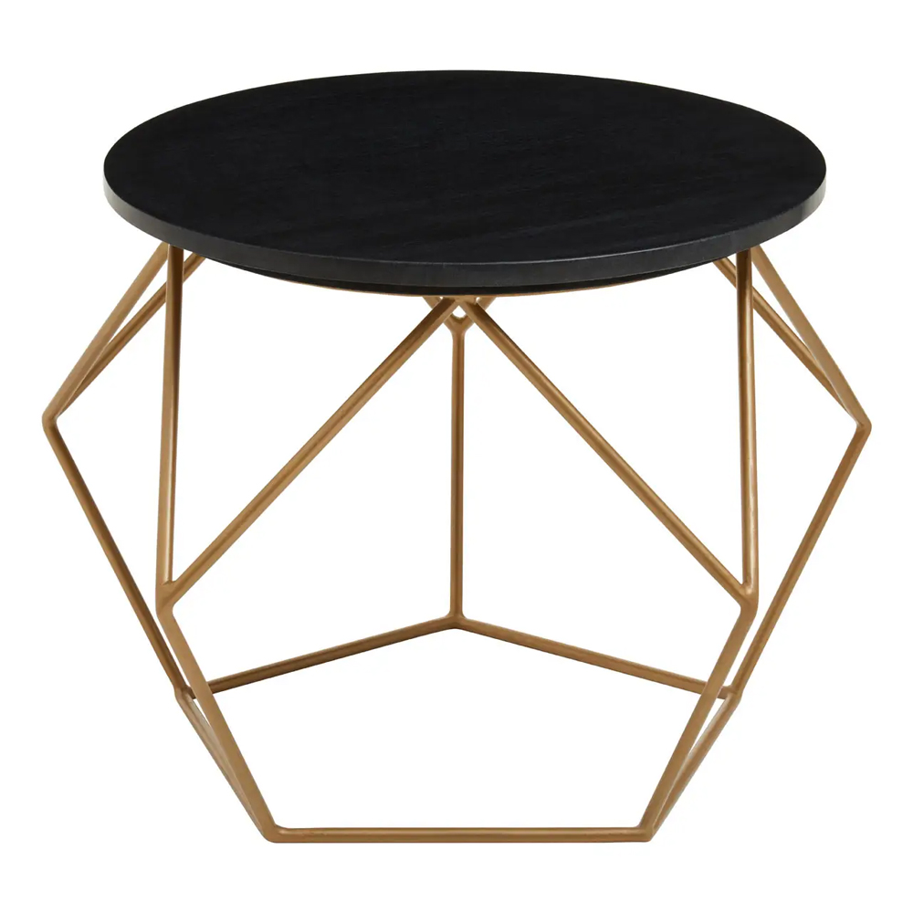 Valrico Black Marble Top Coffee Table With Gold Frame
