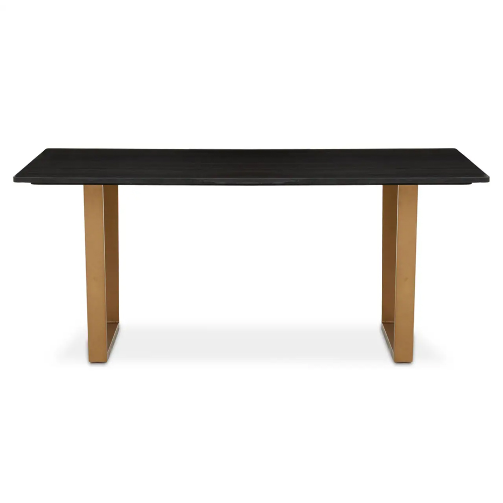 Valrico Black Marble Top Dining Table With Gold Legs